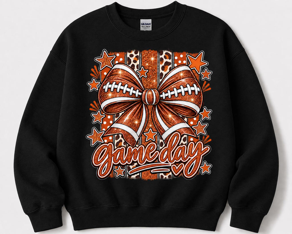 Football Mom Sweatshirt, Gildan Coquette Bow Sweatshirt, Glitter Game Day Shirt, image 8