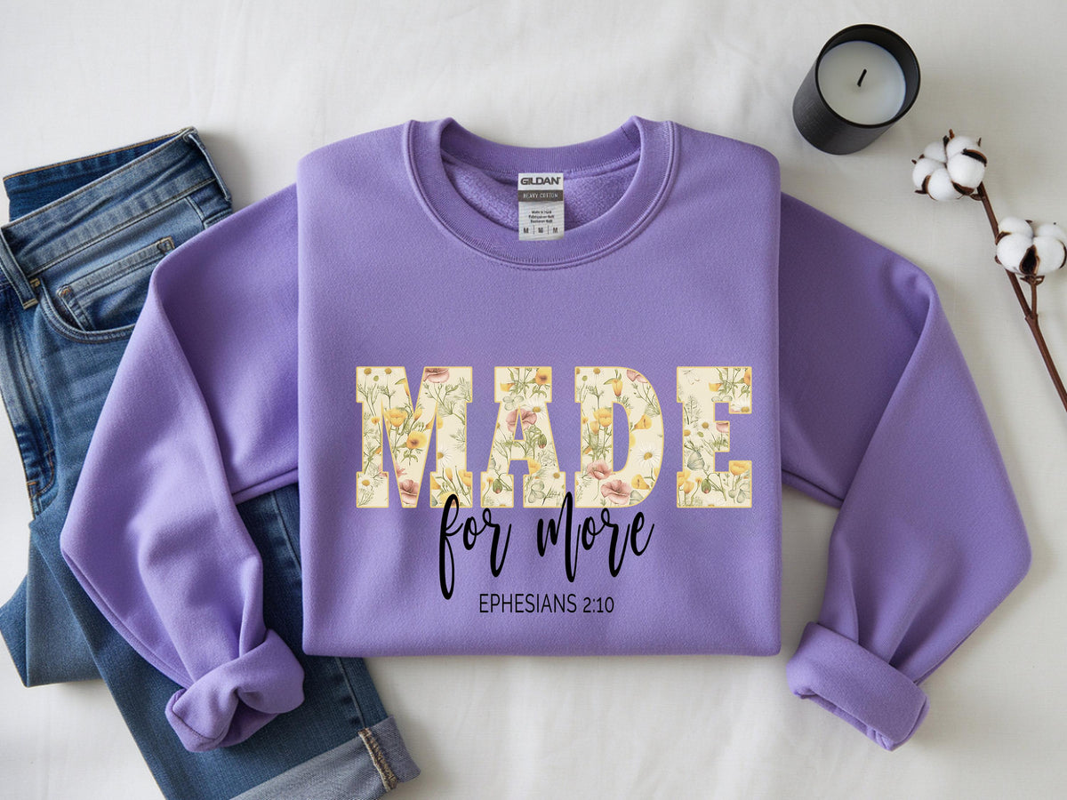 Christian Sweatshirt Made for More, Bible Verse Shirt, Jesus Christmas Gift for  image 4