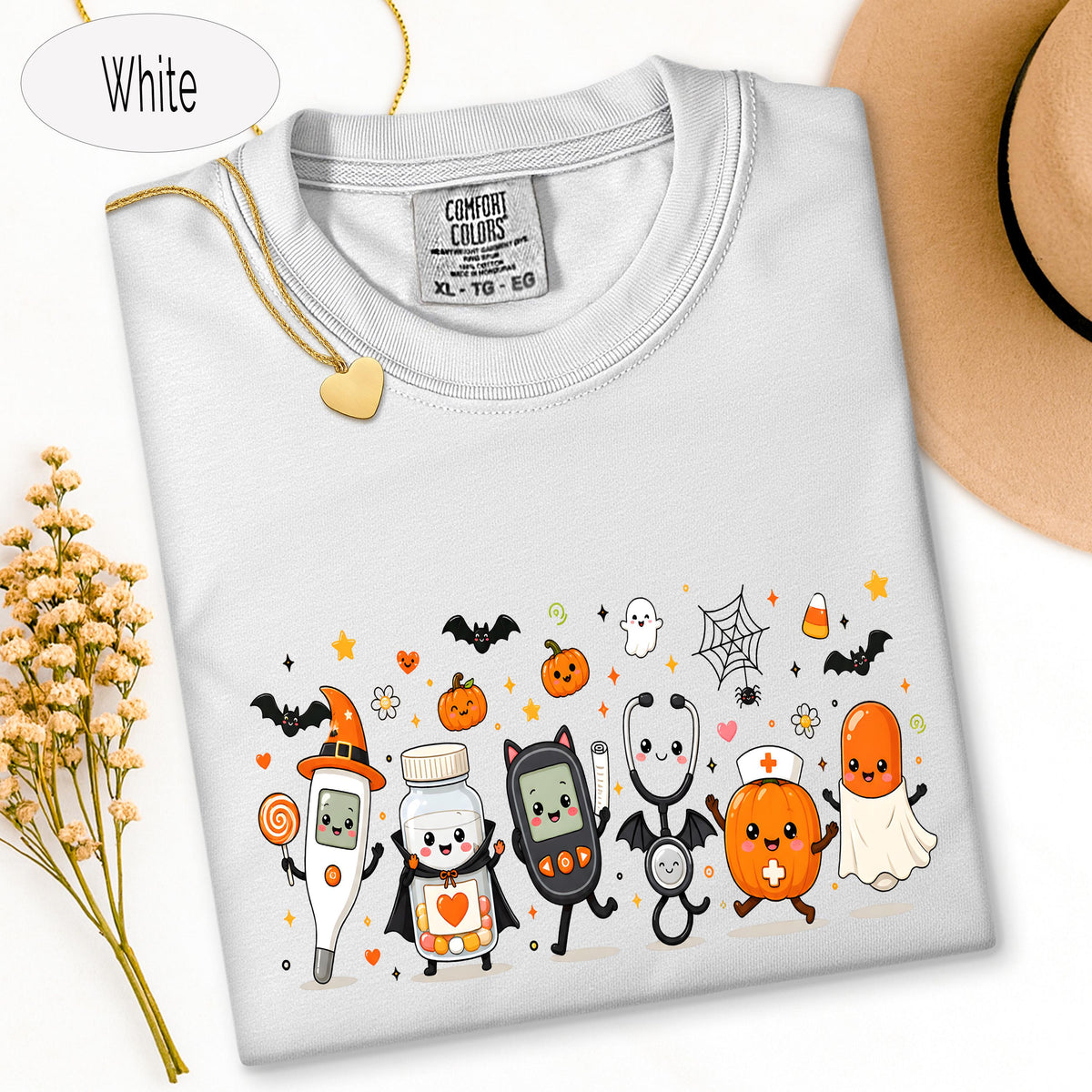 Halloween Nurse Tee, Comfort Colors Shirt, Spooky Nurse Shirt, Medical1 image 13