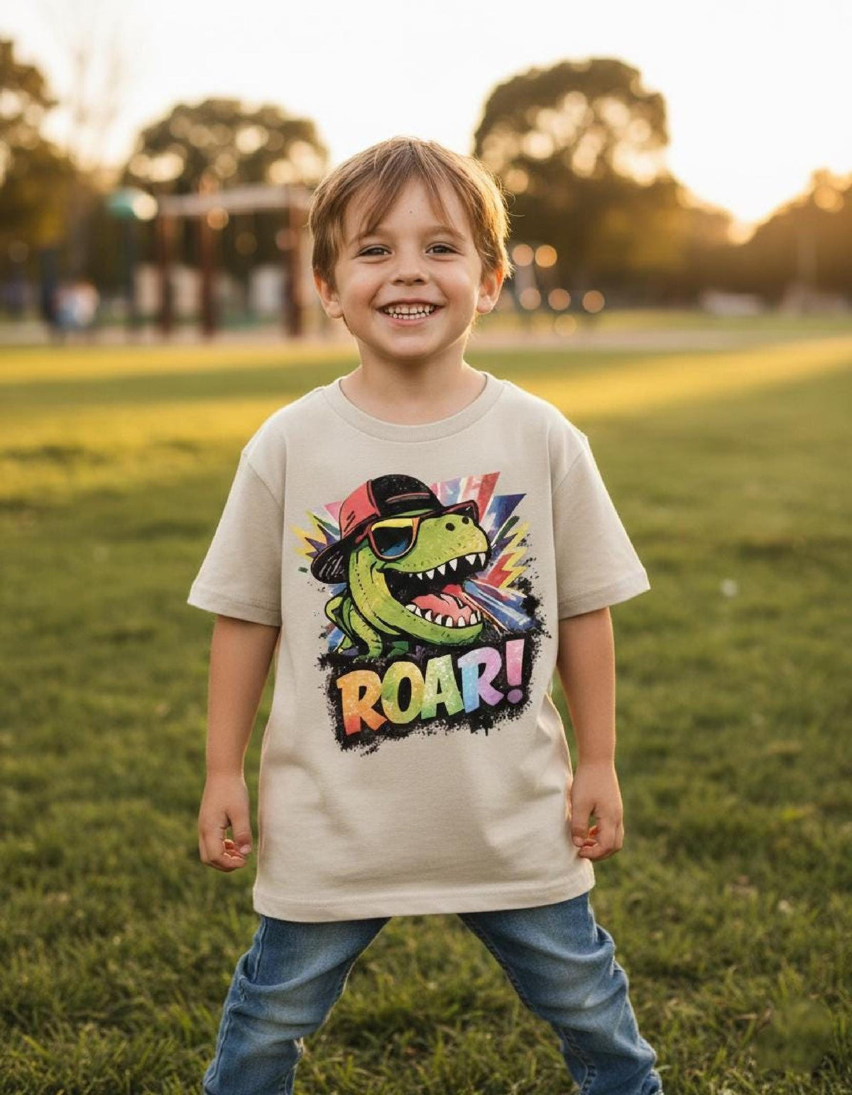 Cool T-Rex Toddler Shirt with Sunglasses | Retro Style Dinosaur Graphic Tee for  image 2