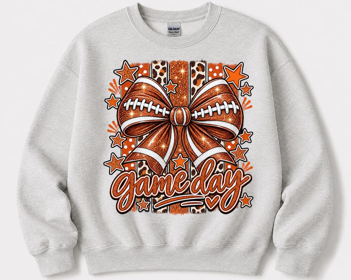 Football Mom Sweatshirt, Gildan Coquette Bow Sweatshirt, Glitter Game Day Shirt, image 9