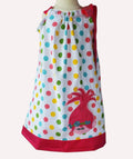 Pink Whimsical Pillowcase Dress, Colorful Polka Dot Girls Dress, Handmade Birthday Party Dress, Summer Toddler Dress