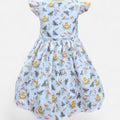 Dress with bee and flower pattern on a white background