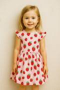 Strawberry dress - Berry Girls Dress - Pink Strawberry Dress - Birthday Berry Dr