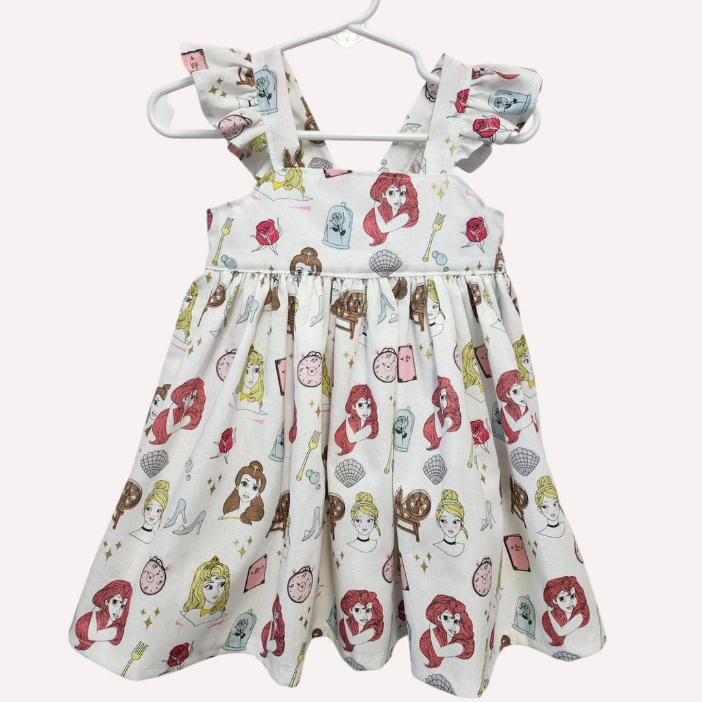 Children's dress with princess print on a white background