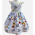 Children's dress with motivational text and colorful graphics on a white background