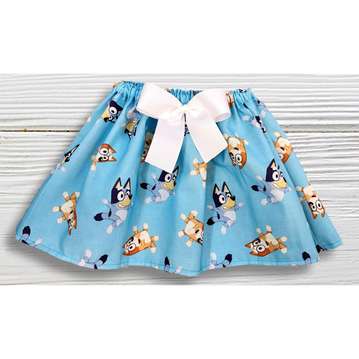 Personalized Puppy Birthday Outfit, Girls 2nd Birthday Shirt and Blue Twirl Skirt Set