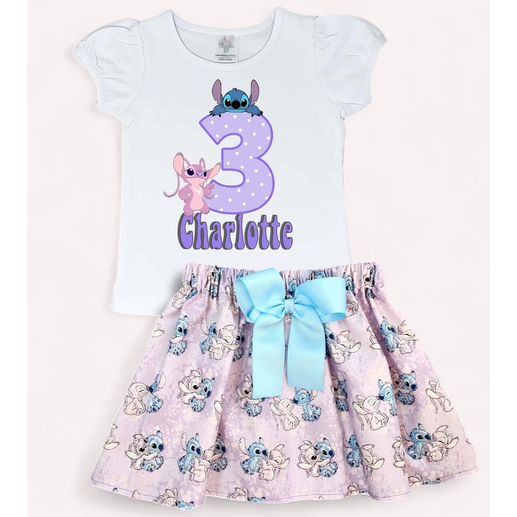 Children's outfit with cartoon character design and number 3 on a white background