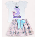 Children's outfit with cartoon character design and number 3 on a white background