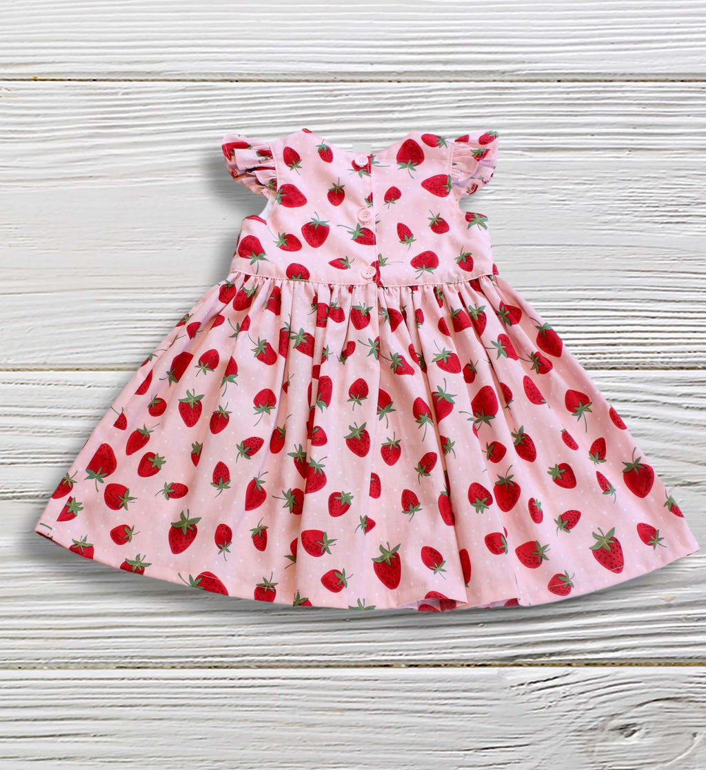 Strawberry dress - Berry Girls Dress - Pink Strawberry Dress - Birthday Berry Dr