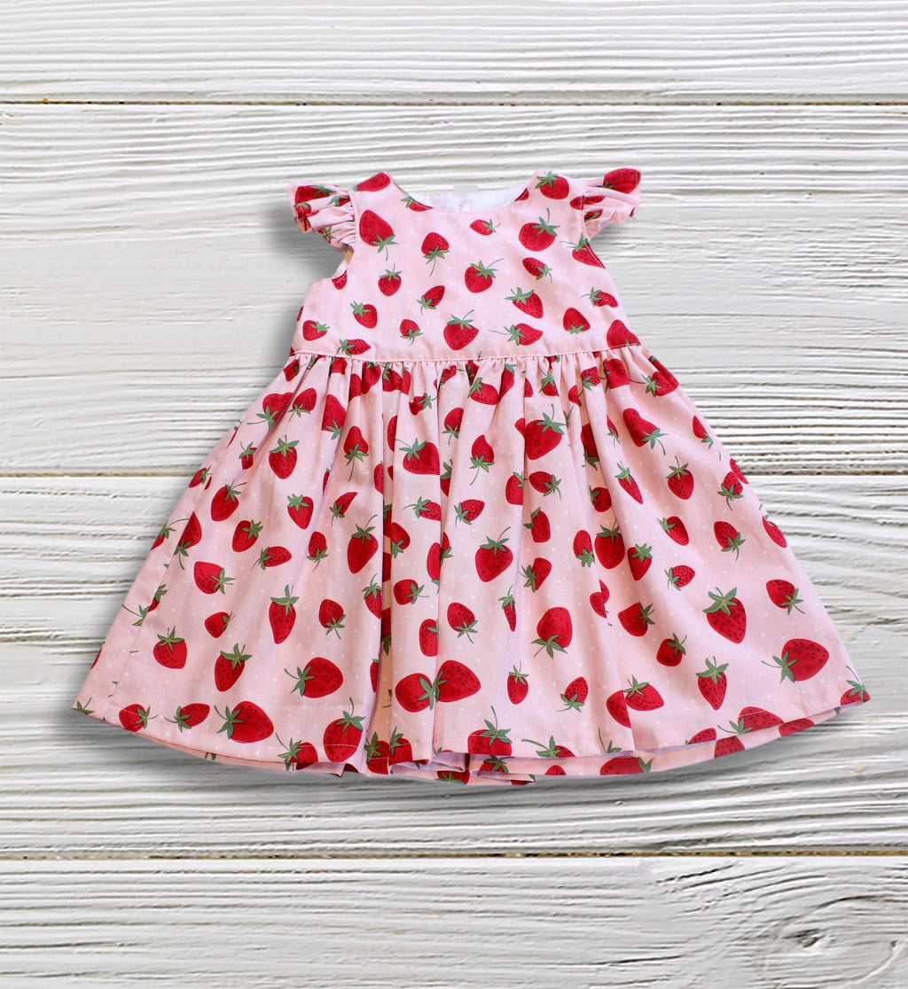 Strawberry dress - Berry Girls Dress - Pink Strawberry Dress - Birthday Berry Dr
