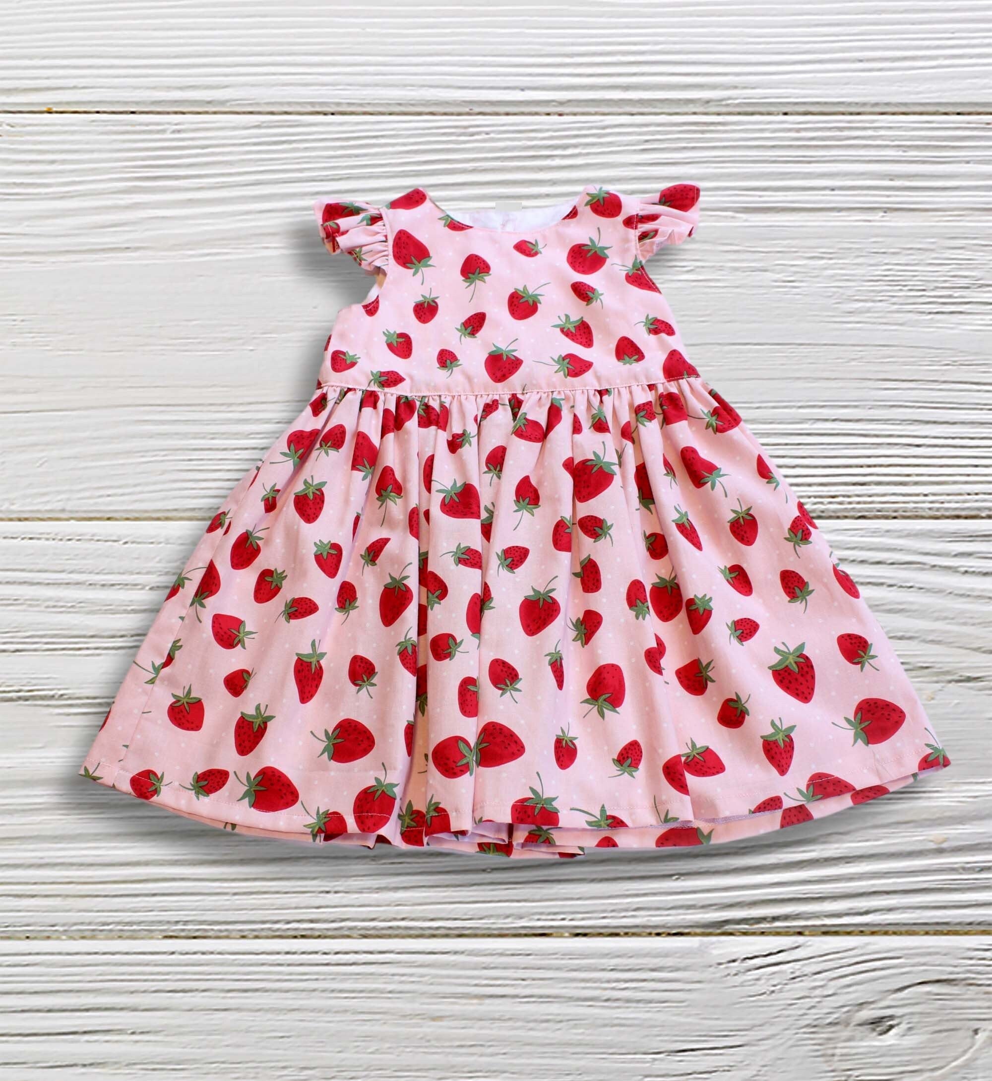 Strawberry dress - Berry Girls Dress - Pink Strawberry Dress - Birthday Berry Dr