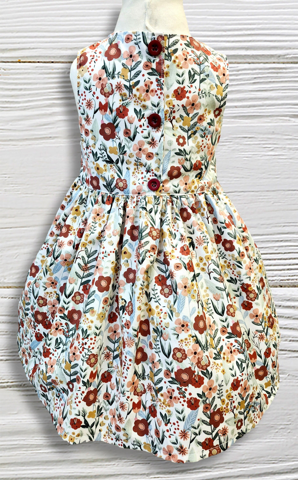 Handmade Girls Floral Twirl Dress – Sleeveless Boutique Dress