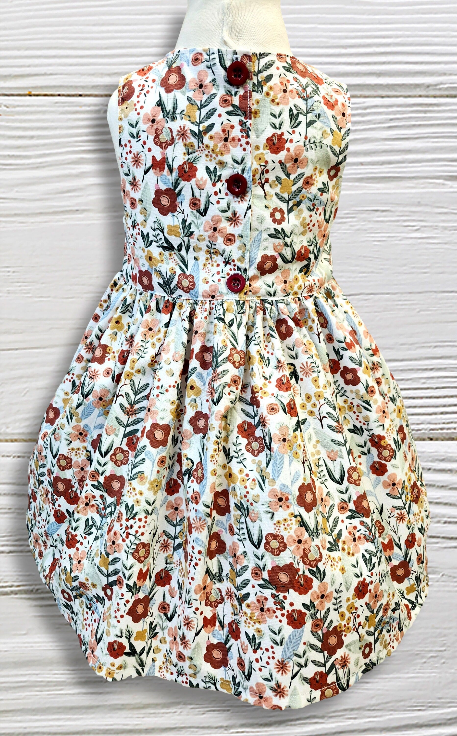 Handmade Girls Floral Twirl Dress – Sleeveless Boutique Dress