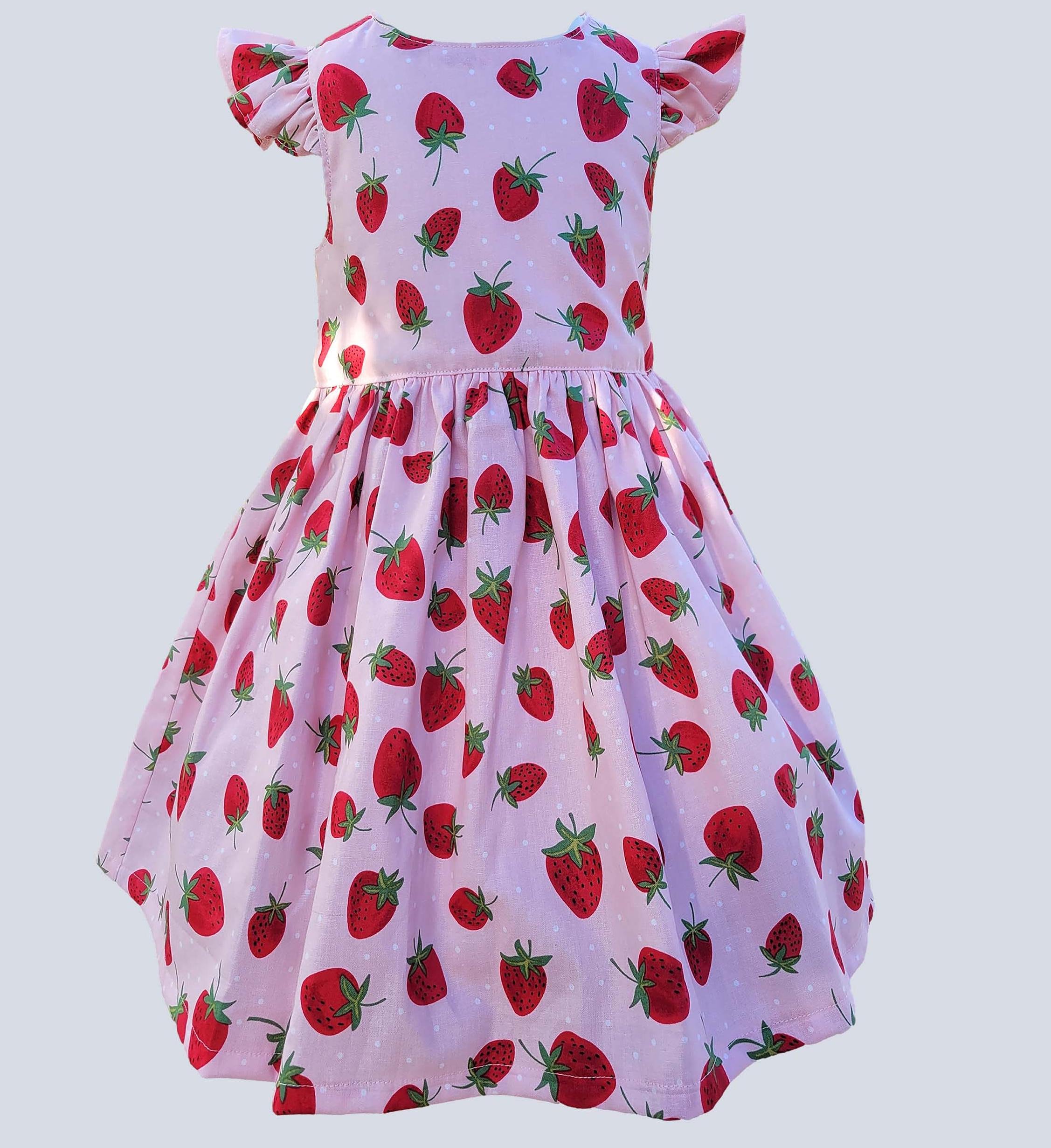 Strawberry dress - Berry Girls Dress - Pink Strawberry Dress - Birthday Berry Dr