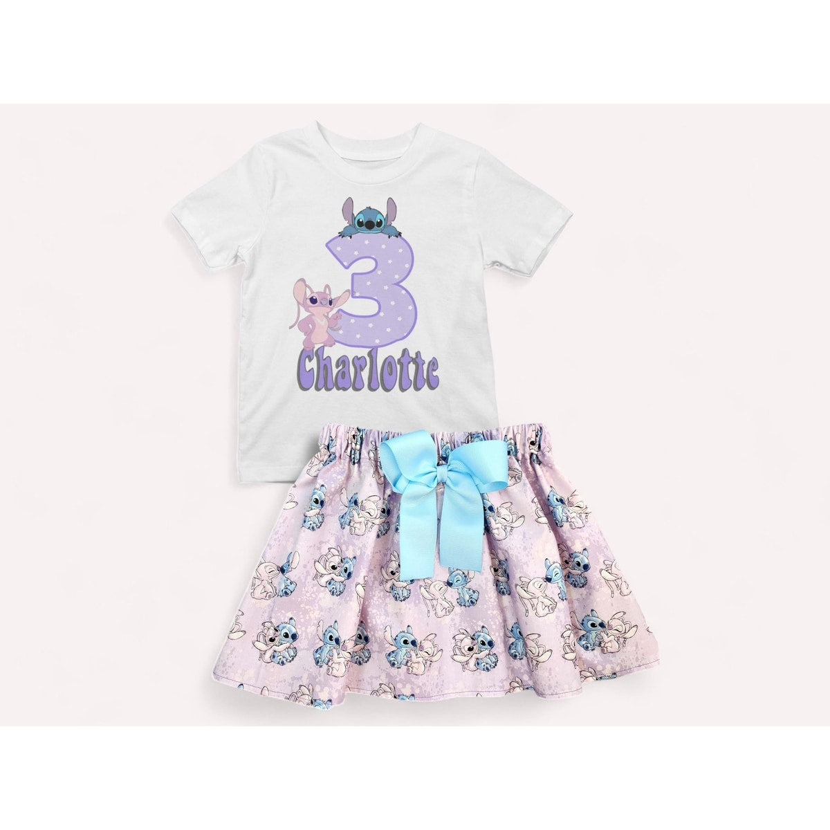 Children's outfit with cartoon character design and number 3 on a white background