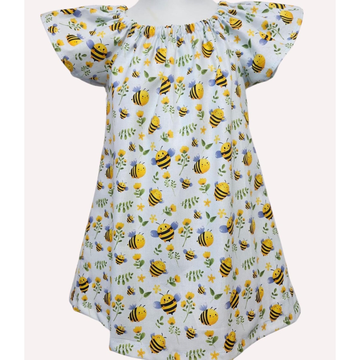 Bees flutter sleeve dress Bumble bees peasant girl dress Birthday bumble bees dr