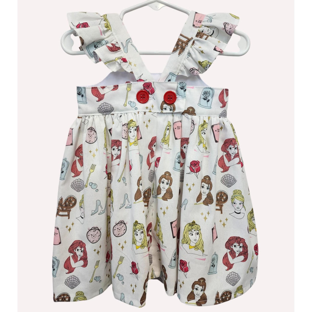 Children's dress with princess pattern on a white background