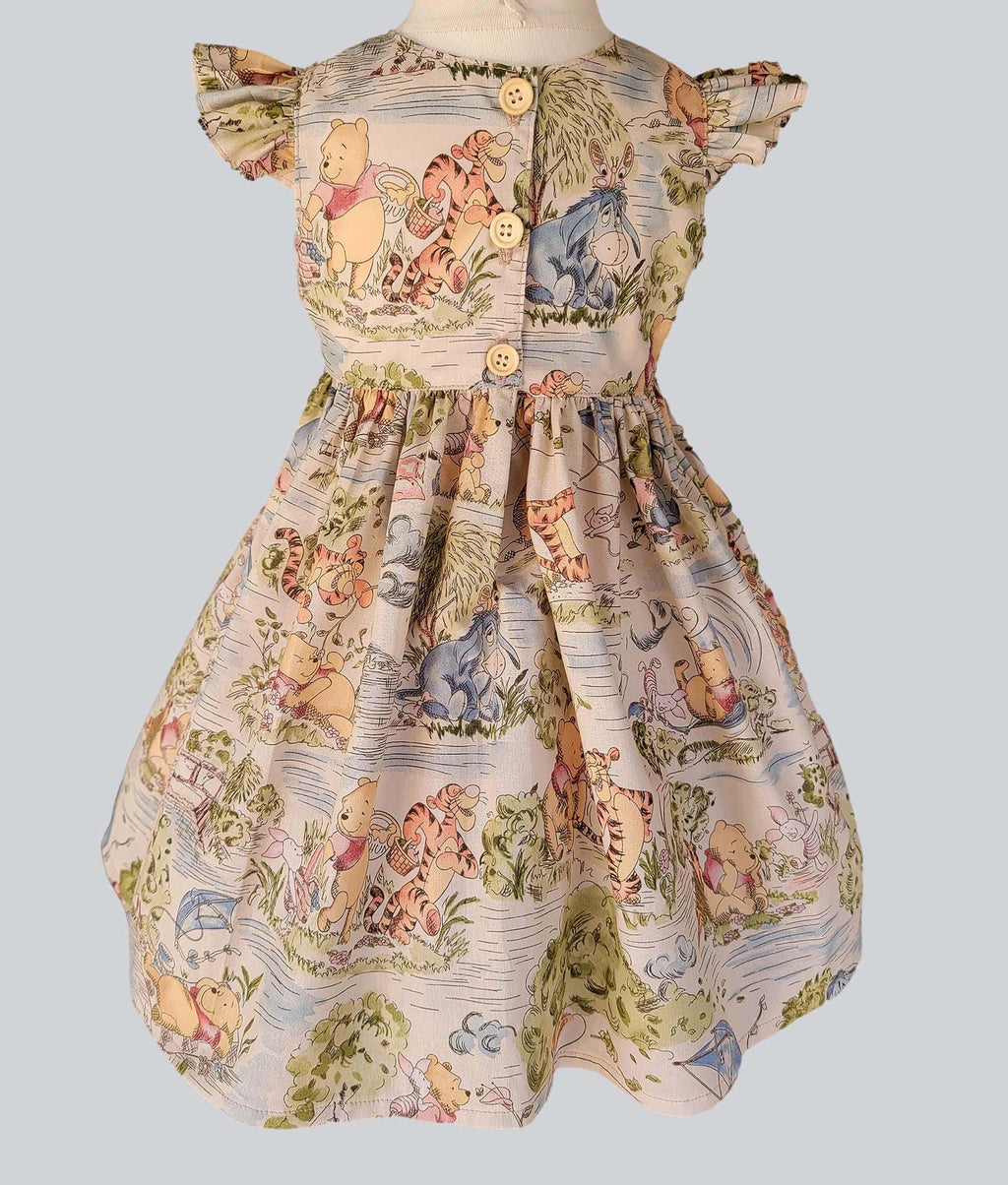 Teddy Bear Birthday Dress, Girls Party Dress, Storybook Bear Dress, Toddler Birthday Outfit, Custom Bear Dress