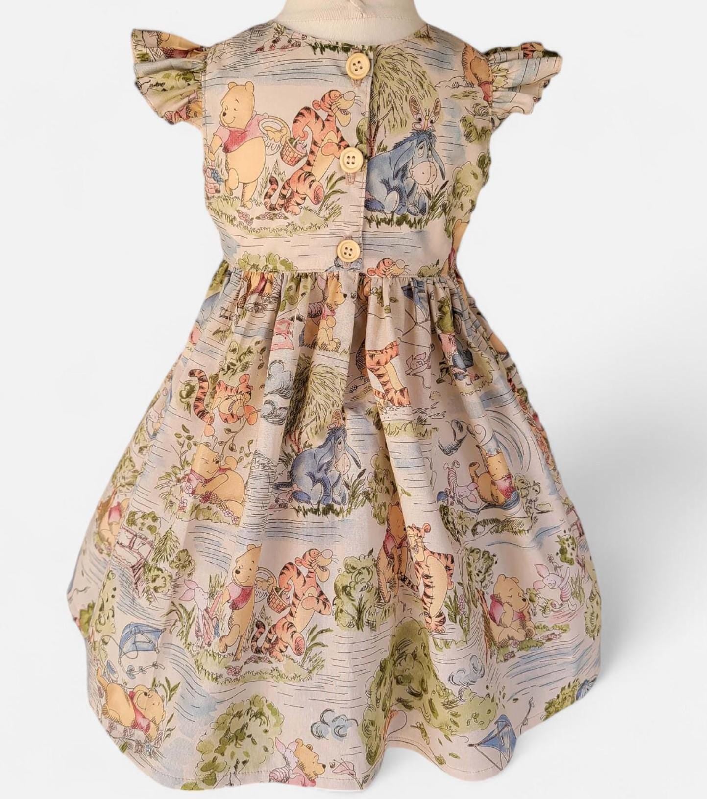 Teddy Bear Birthday Dress, Girls Party Dress, Storybook Bear Dress, Toddler Birthday Outfit, Custom Bear Dress