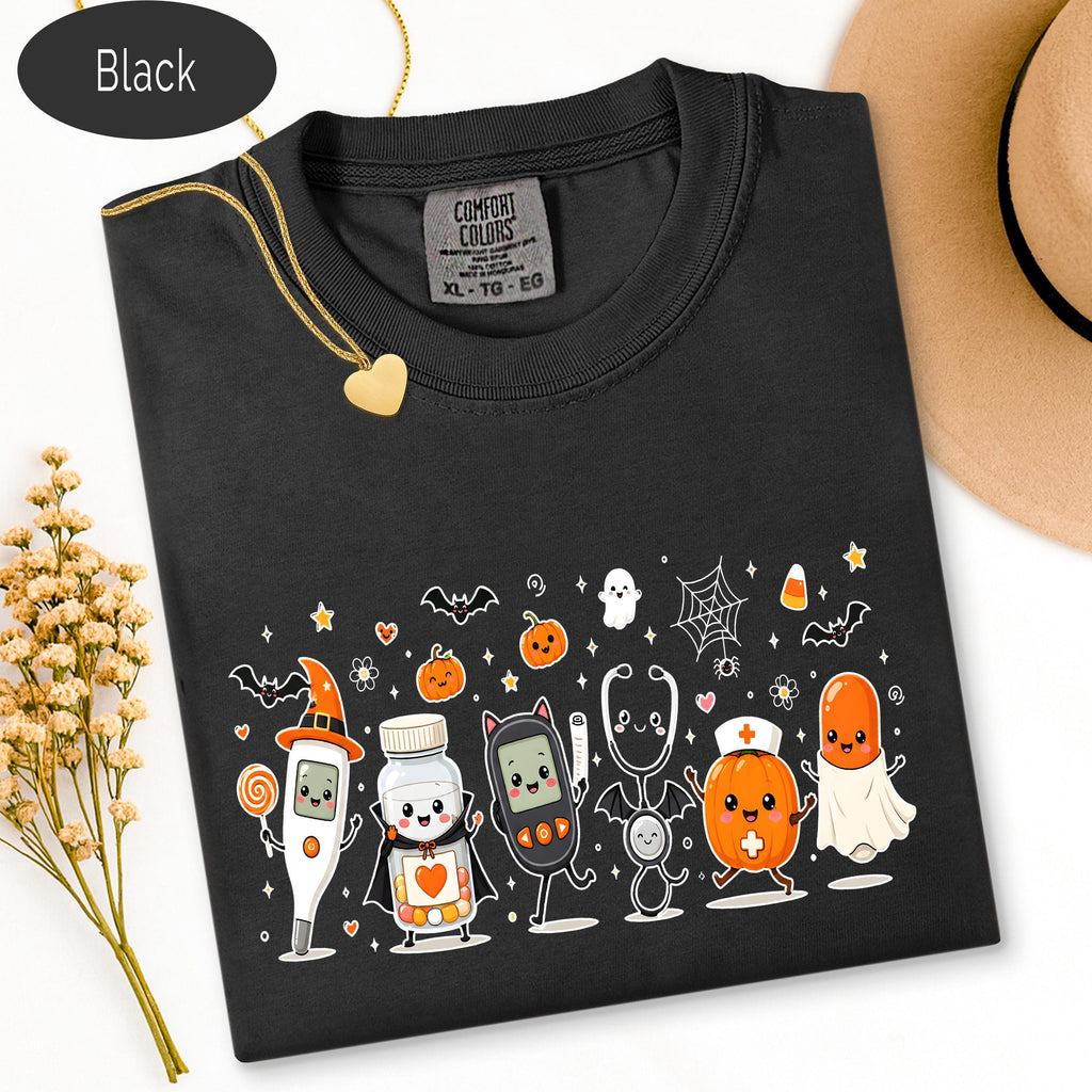 Halloween Nurse Tee, Comfort Colors Shirt, Spooky Nurse Shirt, Medical1 image 9