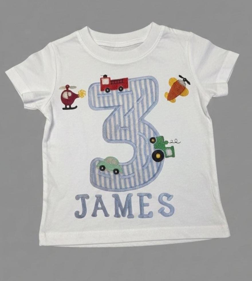 Transportation  Birthday Shirt – Personalized Boys Cars Shirt – 1st Birthday Shi image 1