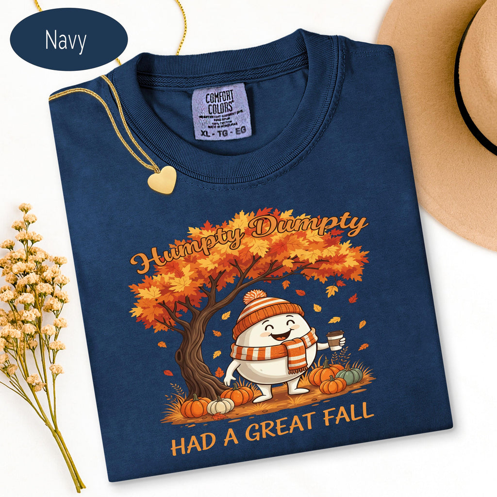 Fall Aesthetic Shirt, Humpy Dumpty Had a Great Fall Tee, Pumpkin Spice Shirt, Cu image 14