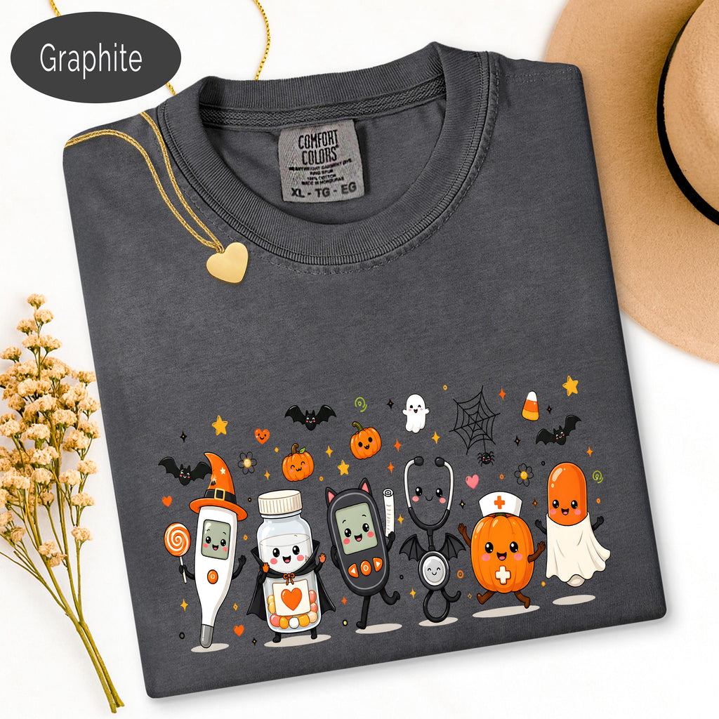 Halloween Nurse Tee, Comfort Colors Shirt, Spooky Nurse Shirt, Medical1 image 12