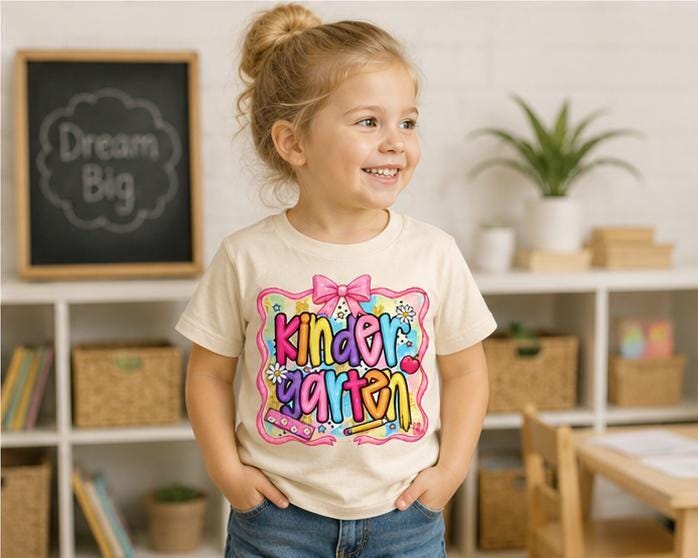 Kindergarten Shirt, First Day of School Tee, Back to School Shirt, Girls School  image 2