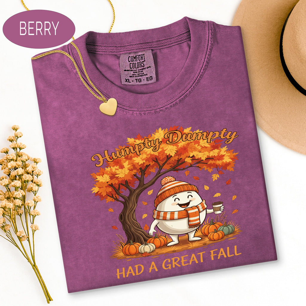 Fall Aesthetic Shirt, Humpy Dumpty Had a Great Fall Tee, Pumpkin Spice Shirt, Cu image 3