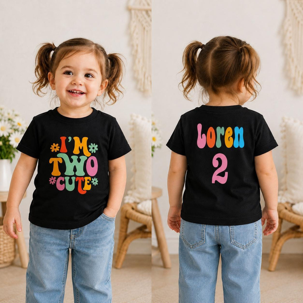 Birthday girl shirt 2nd Birthday Shirt Girl Tee, Two Cute Toddler Birthday Shirt image 2