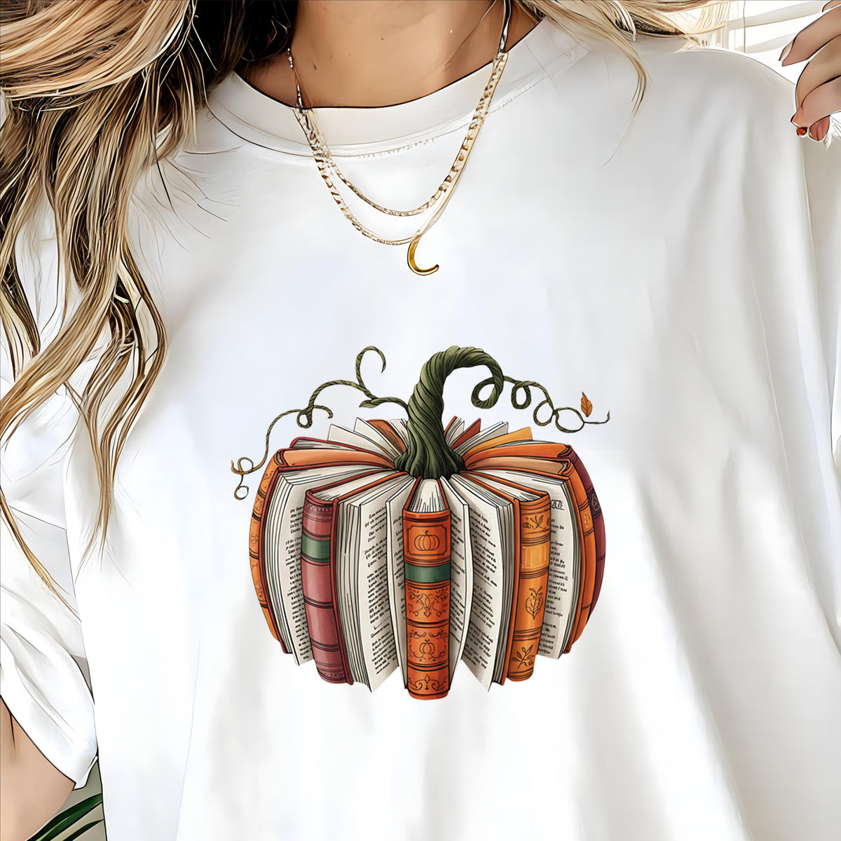 Fall Book Pumpkin Shirt: Halloween Book Lover Tee image 0