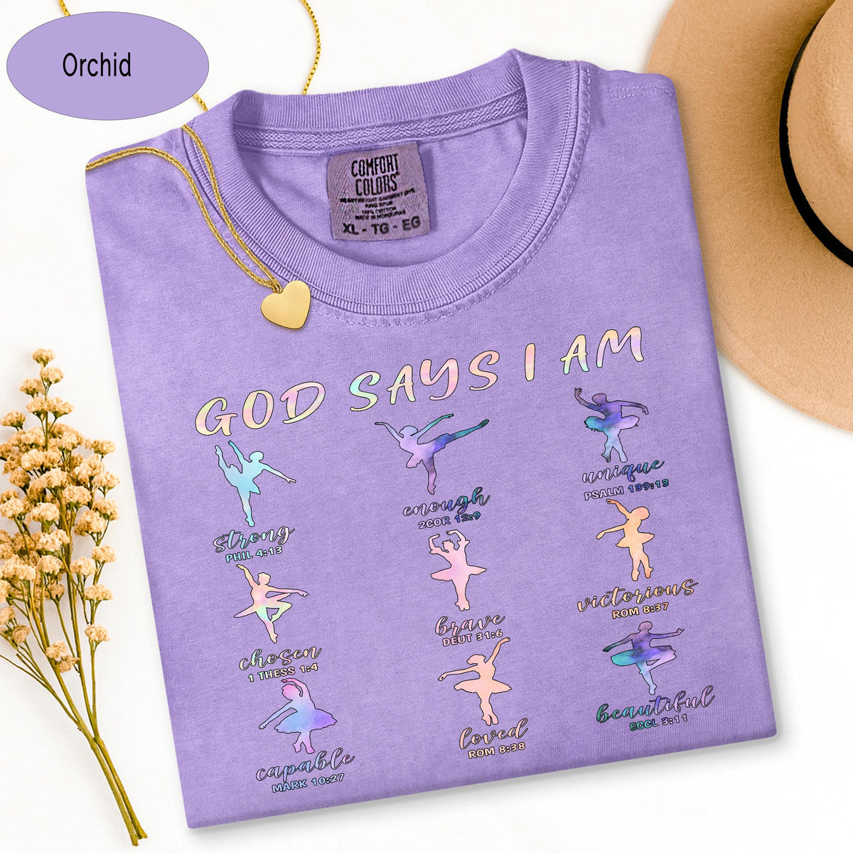 Christian Ballet Tee, God Says I Am Shirt, Ballerina Dance Shirt, Bible Verse Te image 14