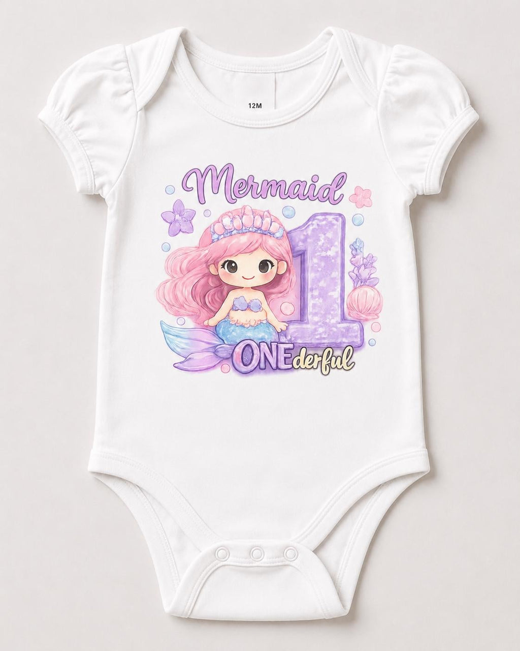 Mermaid 1st Birthday Shirt, Girls First Birthday Tee, ONEderful Mermaid Birthday image 4