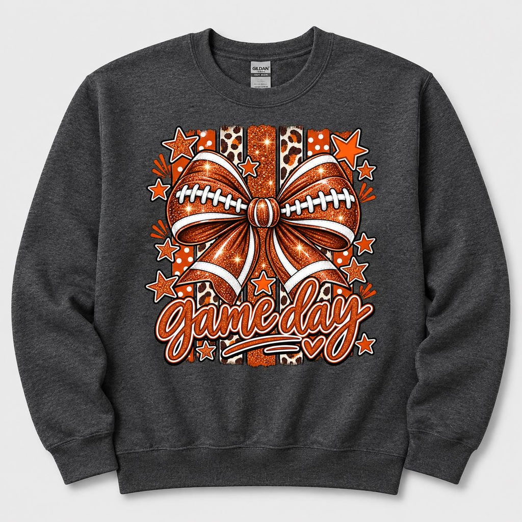 Football Mom Sweatshirt, Gildan Coquette Bow Sweatshirt, Glitter Game Day Shirt, image 6
