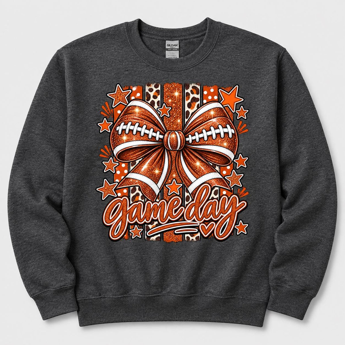 Football Mom Sweatshirt, Gildan Coquette Bow Sweatshirt, Glitter Game Day Shirt, image 6