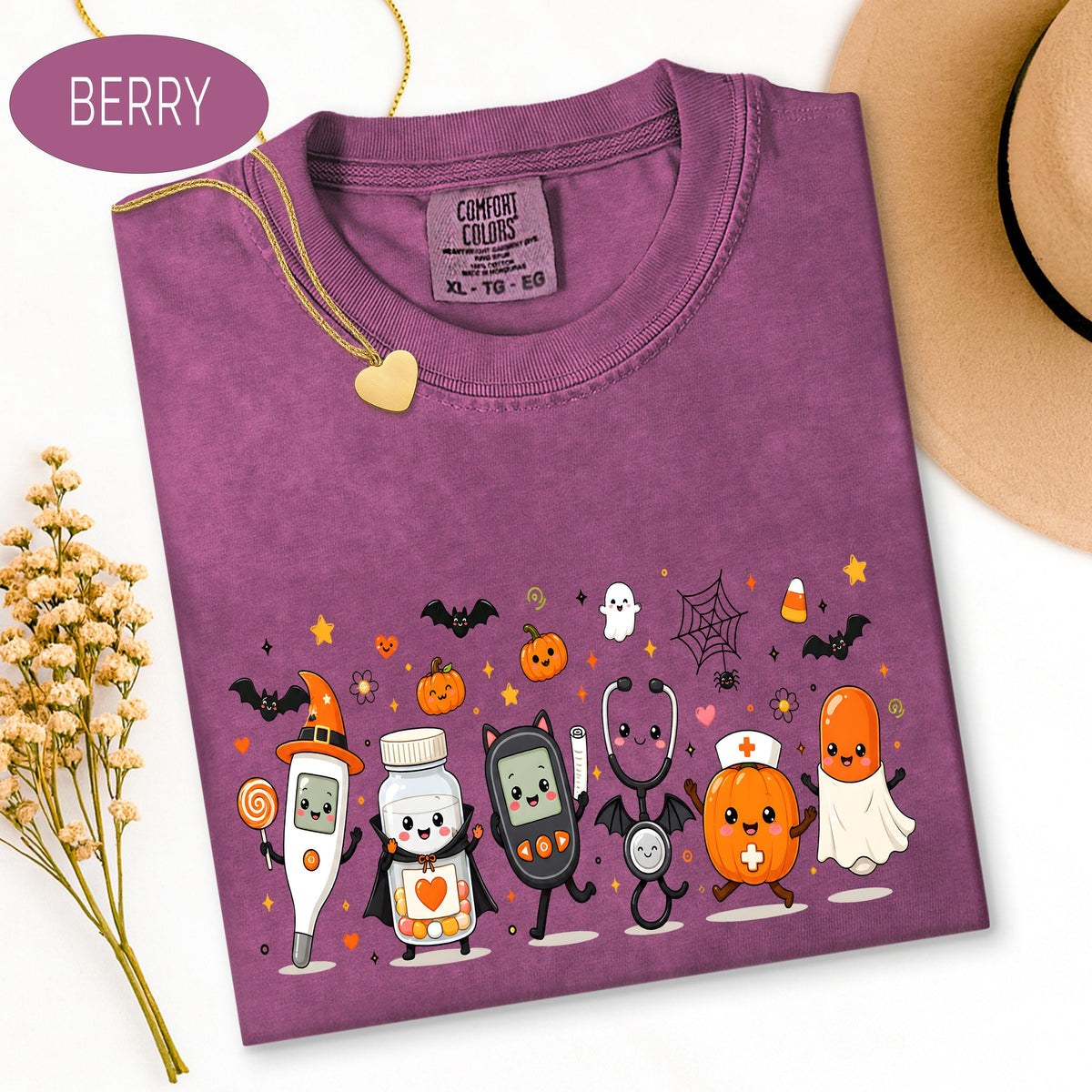 Halloween Nurse Tee, Comfort Colors Shirt, Spooky Nurse Shirt, Medical1 image 10