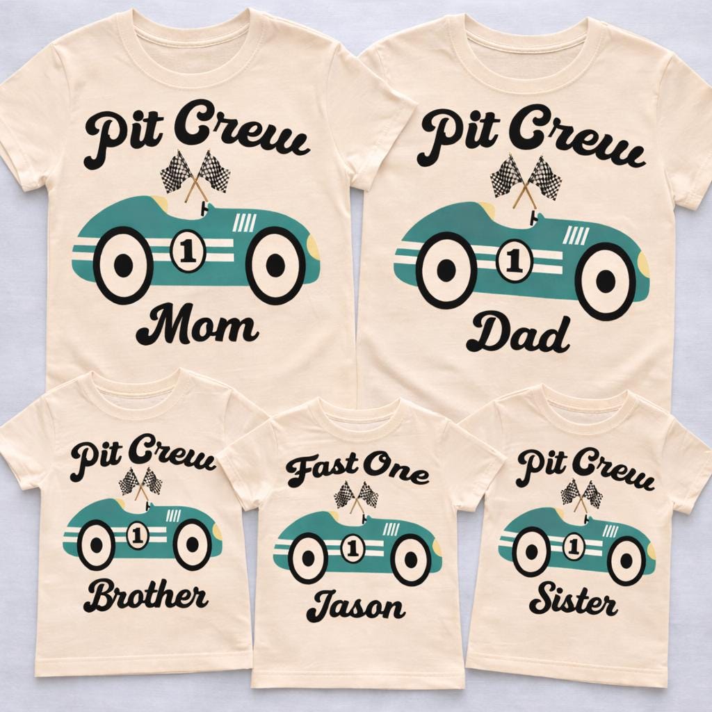 Personalized Race Car Fast One Birthday Shirt, Boys 1st Birthday Outfit image 3