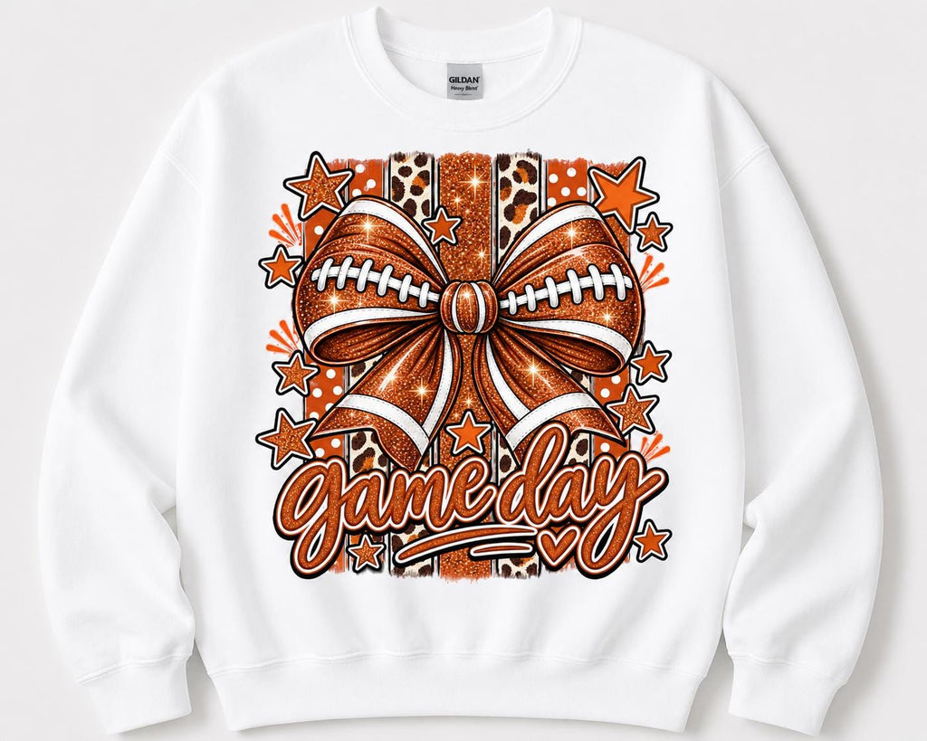 Football Mom Sweatshirt, Gildan Coquette Bow Sweatshirt, Glitter Game Day Shirt, image 3
