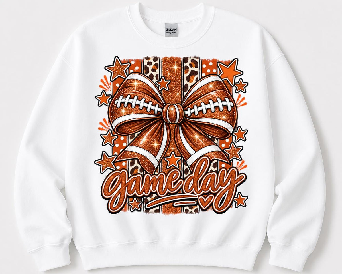 Football Mom Sweatshirt, Gildan Coquette Bow Sweatshirt, Glitter Game Day Shirt, image 3