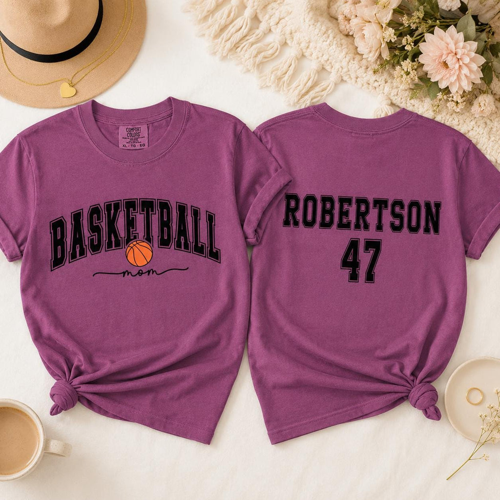 Basketball Mom Shirt, Custom Name Number Basketball Shirt, Personalized Game Day image 2