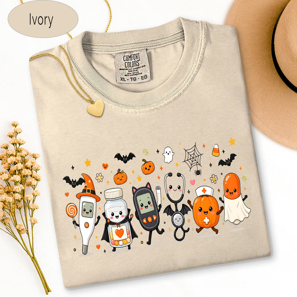 Halloween Nurse Tee, Comfort Colors Shirt, Spooky Nurse Shirt, Medical1 image 15