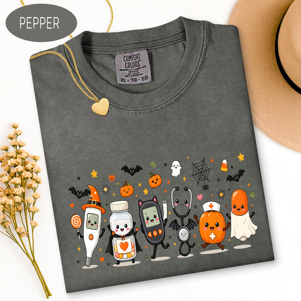 Halloween Nurse Tee, Comfort Colors Shirt, Spooky Nurse Shirt, Medical1 image 2