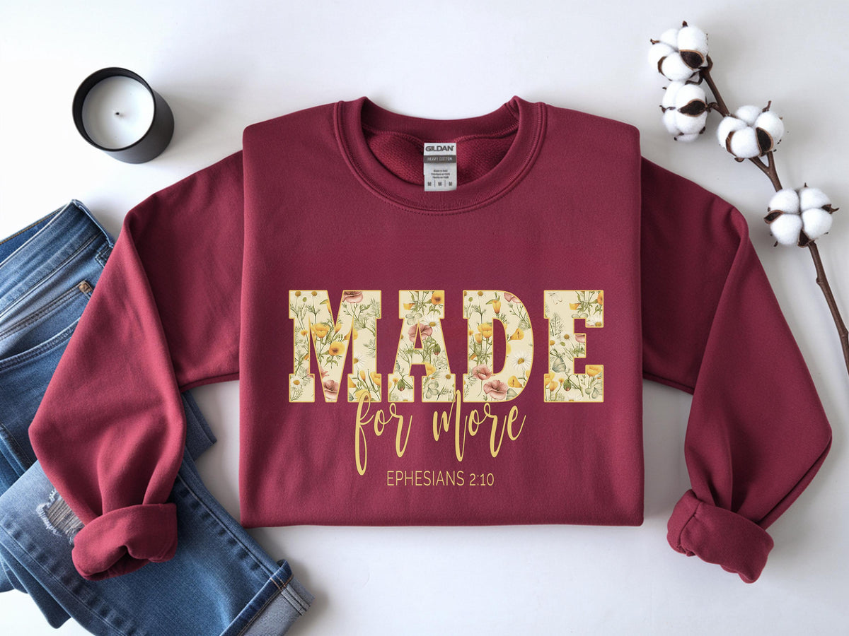 Christian Sweatshirt Made for More, Bible Verse Shirt, Jesus Christmas Gift for  image 5