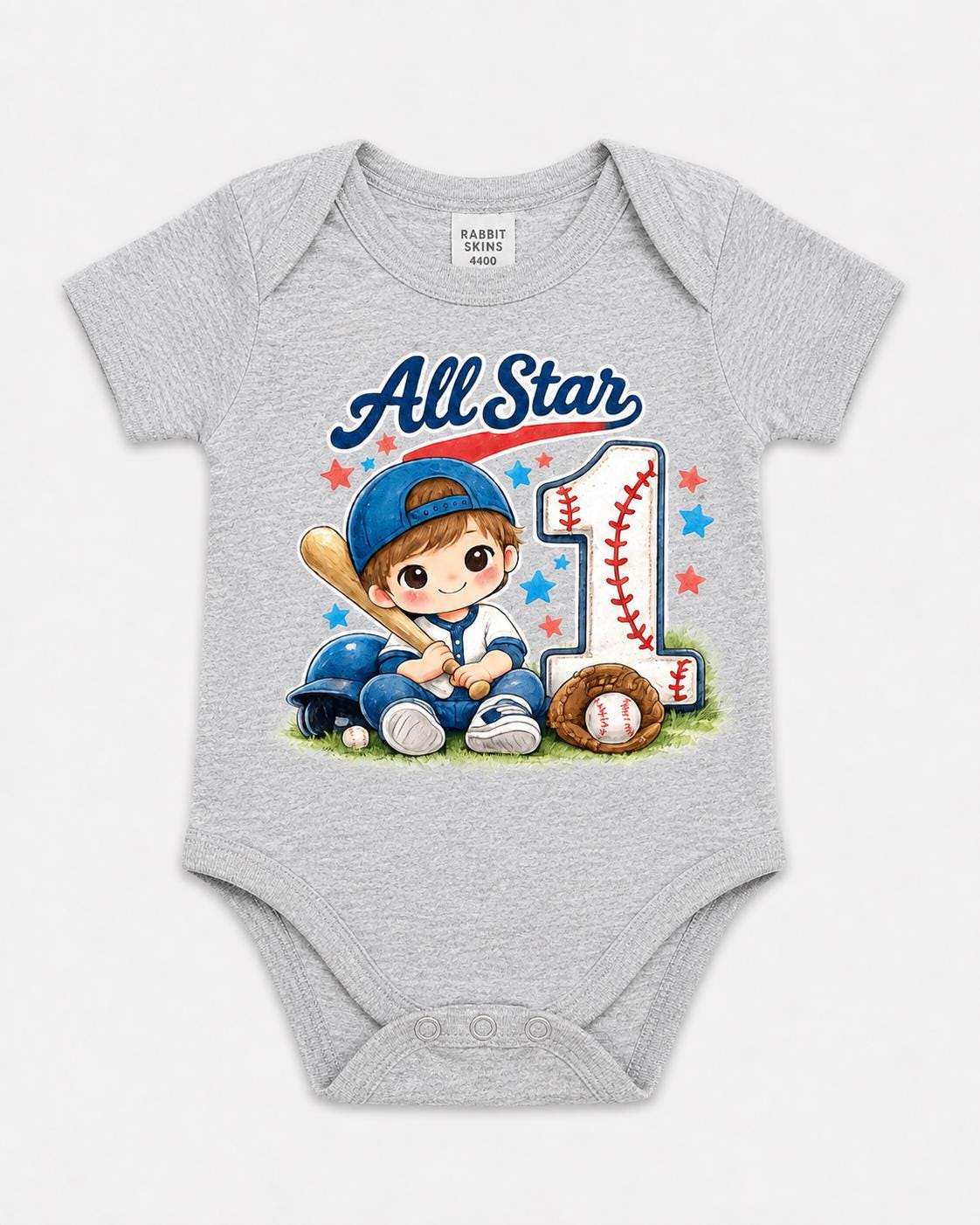 1st Birthday Baseball Shirt, All Star One Toddler Tee, Boys First Birthday Baseb image 2