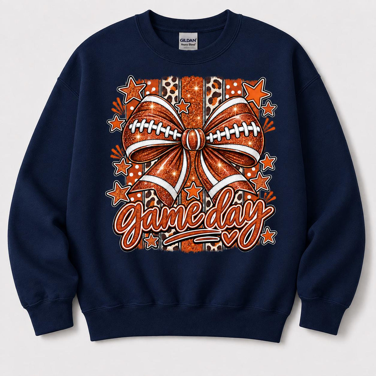 Football Mom Sweatshirt, Gildan Coquette Bow Sweatshirt, Glitter Game Day Shirt, image 5