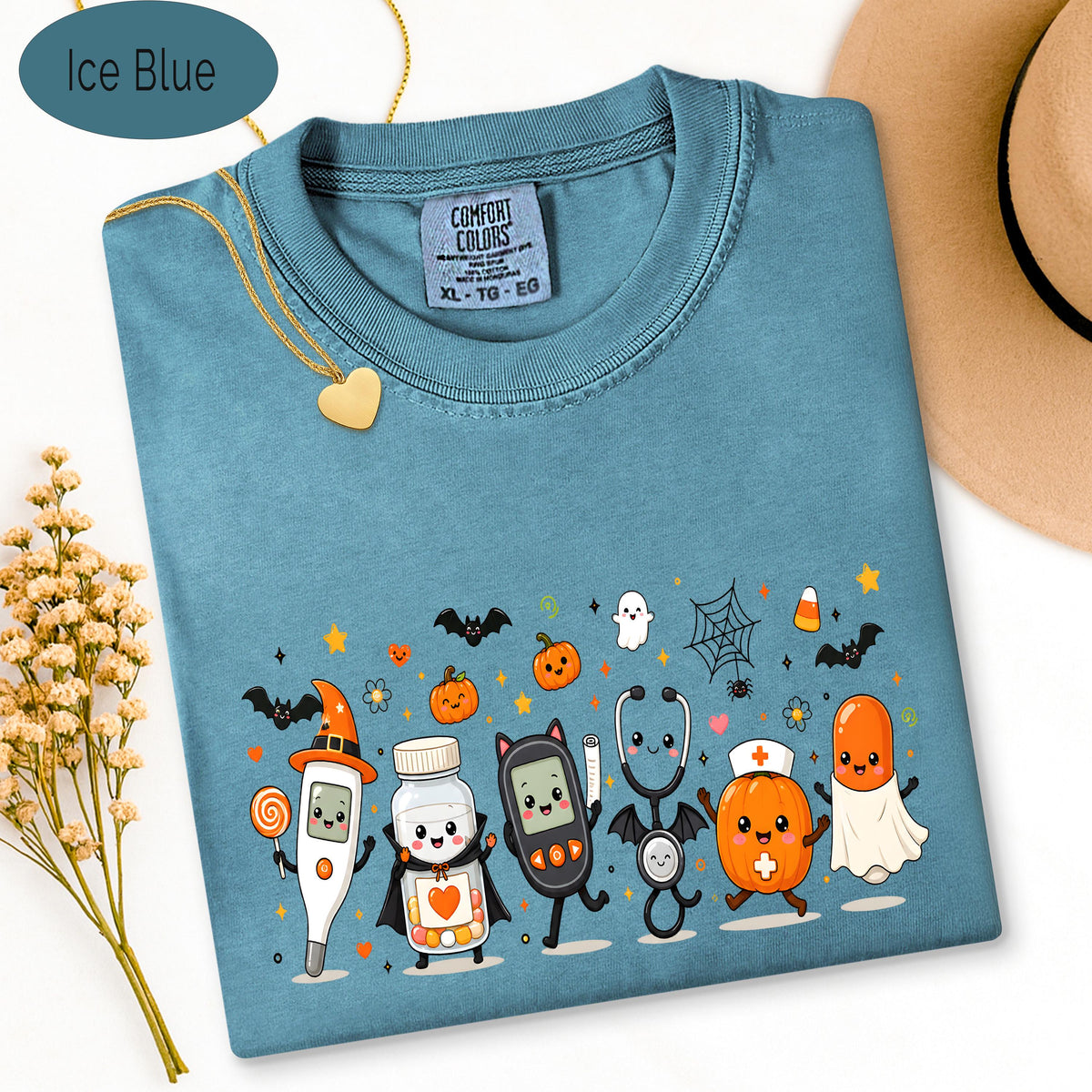 Halloween Nurse Tee, Comfort Colors Shirt, Spooky Nurse Shirt, Medical1 image 3