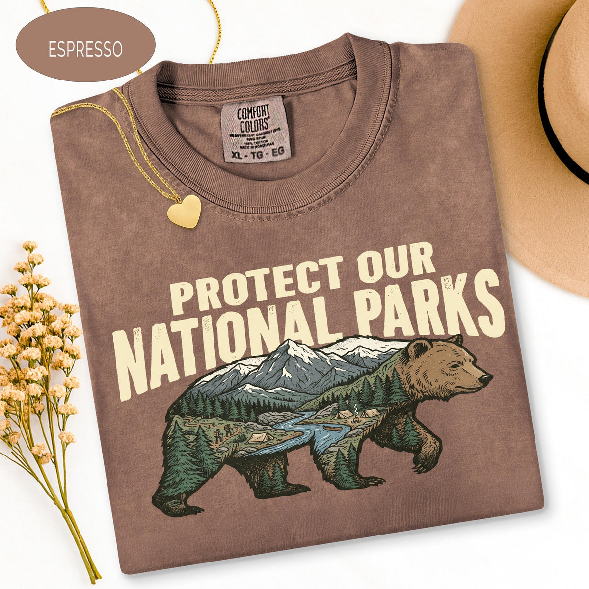 National Parks Bear Shirt, Comfort Colors Wildlife Tee, Vintage Wildlife Nature  image 3