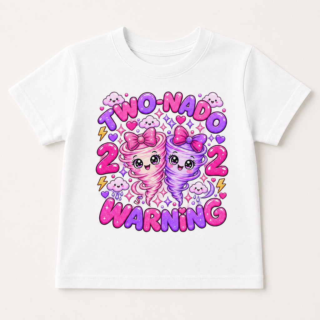 2nd Birthday Shirt, Two Nado Girl Birthday Tee, Tornado Birthday Outfit, Cute Tw image 6