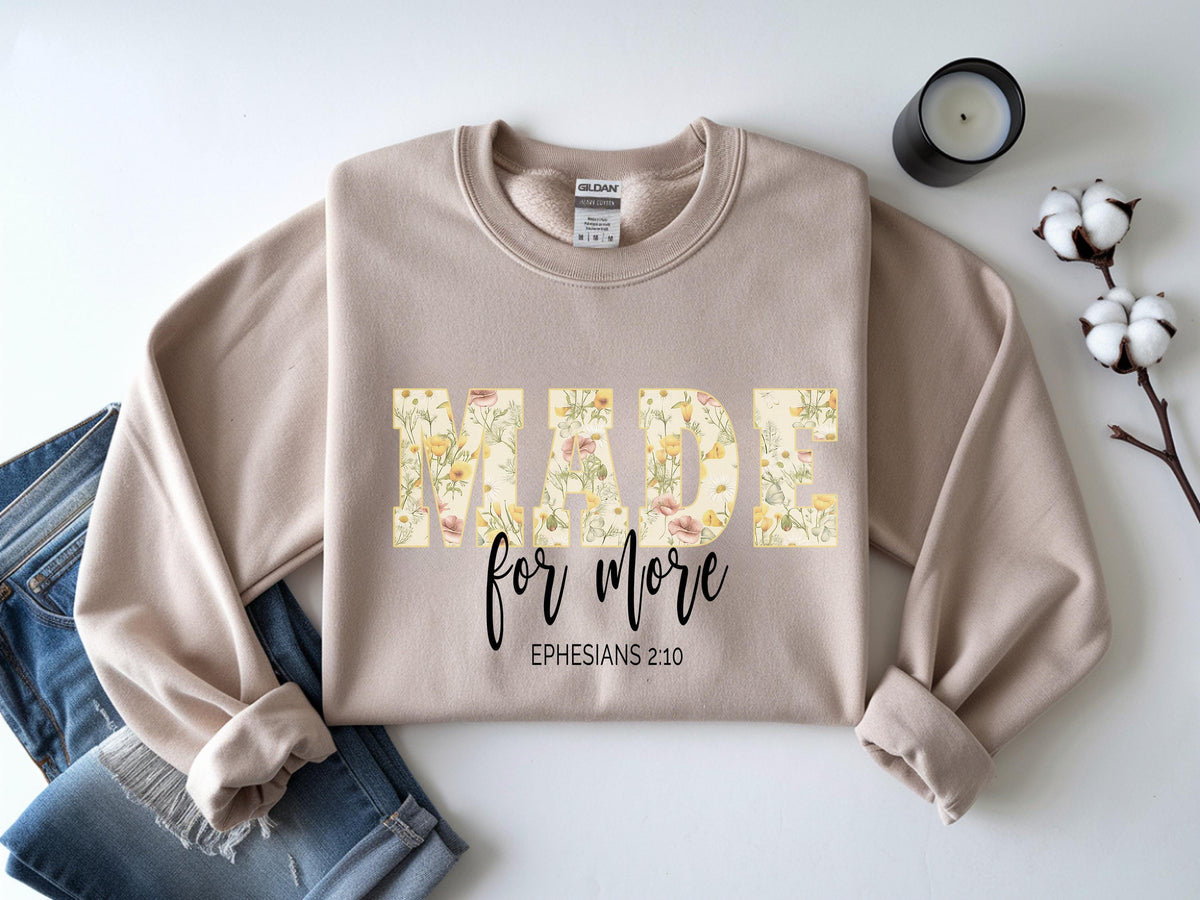 Christian Sweatshirt Made for More, Bible Verse Shirt, Jesus Christmas Gift for  image 7